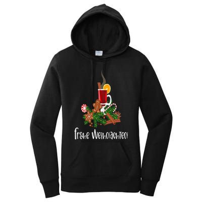 Frohe Weihnachten German Merry Christmas Gluhwein Women's Pullover Hoodie