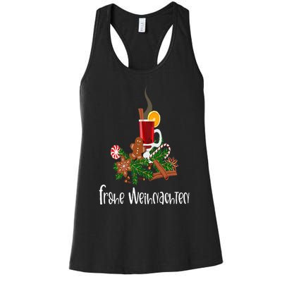 Frohe Weihnachten German Merry Christmas Gluhwein Women's Racerback Tank