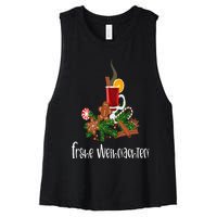 Frohe Weihnachten German Merry Christmas Gluhwein Women's Racerback Cropped Tank