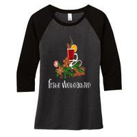 Frohe Weihnachten German Merry Christmas Gluhwein Women's Tri-Blend 3/4-Sleeve Raglan Shirt