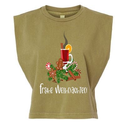 Frohe Weihnachten German Merry Christmas Gluhwein Garment-Dyed Women's Muscle Tee