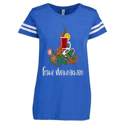 Frohe Weihnachten German Merry Christmas Gluhwein Enza Ladies Jersey Football T-Shirt