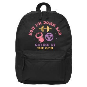 Funny Workout Gym Down Bad Crying At The Gym 16 in Basic Backpack