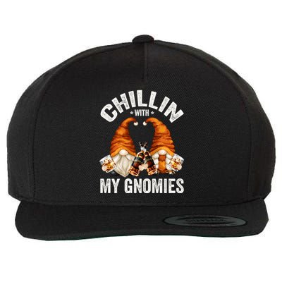 Funny Whiskey Gnome For Whisky Lover Chillin With My Gnomies Gift Wool Snapback Cap