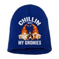 Funny Whiskey Gnome For Whisky Lover Chillin With My Gnomies Gift Short Acrylic Beanie