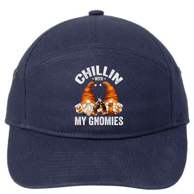 Funny Whiskey Gnome For Whisky Lover Chillin With My Gnomies Gift 7-Panel Snapback Hat