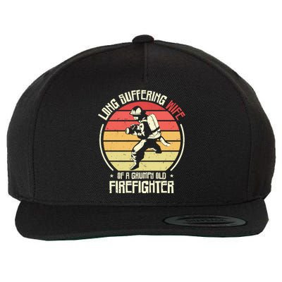 Firefighting Wife Grumpy Old Firefighter Fire Fire Cute Gift Wool Snapback Cap