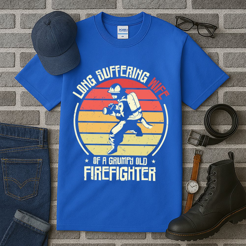 Firefighting Wife Grumpy Old Firefighter Fire Fire Cute Gift Tall T-Shirt