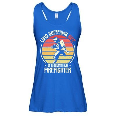 Firefighting Wife Grumpy Old Firefighter Fire Fire Cute Gift Ladies Essential Flowy Tank