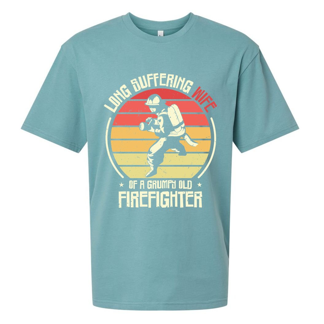 Firefighting Wife Grumpy Old Firefighter Fire Fire Cute Gift Sueded Cloud Jersey T-Shirt