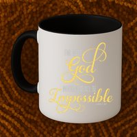 For With God Nothing Shall Be Impossible Luke 137 Christian Mug