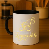 For With God Nothing Shall Be Impossible Luke 137 Christian Mug