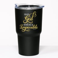 For With God Nothing Shall Be Impossible Luke 137 Christian Tumbler