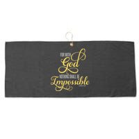 For With God Nothing Shall Be Impossible Luke 137 Christian Large Microfiber Waffle Golf Towel