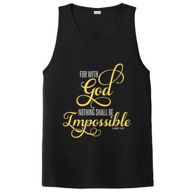 For With God Nothing Shall Be Impossible Luke 137 Christian PosiCharge Competitor Tank