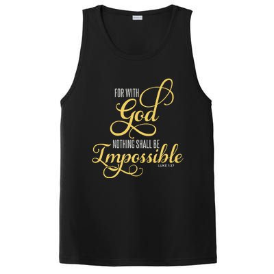 For With God Nothing Shall Be Impossible Luke 137 Christian PosiCharge Competitor Tank