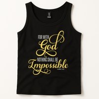 For With God Nothing Shall Be Impossible Luke 137 Christian Tank Top