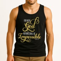 For With God Nothing Shall Be Impossible Luke 137 Christian Tank Top