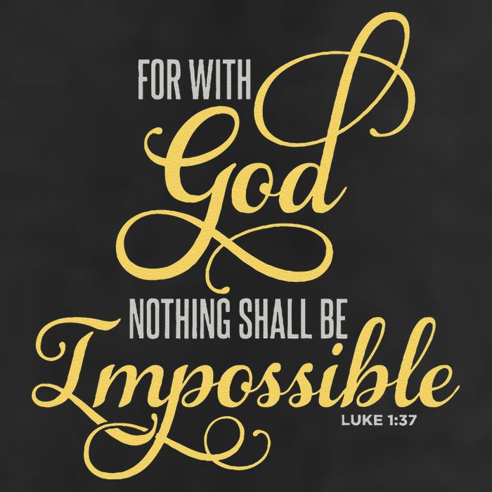 For With God Nothing Shall Be Impossible Luke 137 Christian Microfiber Hand Towel