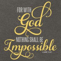 For With God Nothing Shall Be Impossible Luke 137 Christian Cotton Canvas Backpack