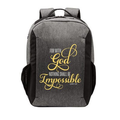 For With God Nothing Shall Be Impossible Luke 137 Christian Vector Backpack