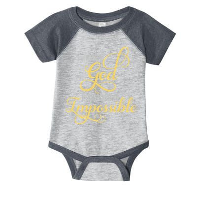 For With God Nothing Shall Be Impossible Luke 137 Christian Infant Baby Jersey Bodysuit