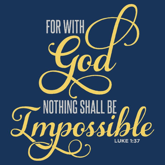 For With God Nothing Shall Be Impossible Luke 137 Christian Infant Baby Jersey Bodysuit