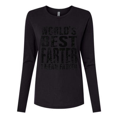 Funny Worlds Greatest Farter Oops I Mean Father Fathers Day Fun Womens Cotton Relaxed Long Sleeve T-Shirt