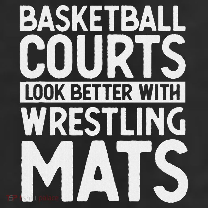 Funny Wrestler Gag Basketball Courts Look Better Wrestling 7 Panel Mesh Trucker Snapback Hat