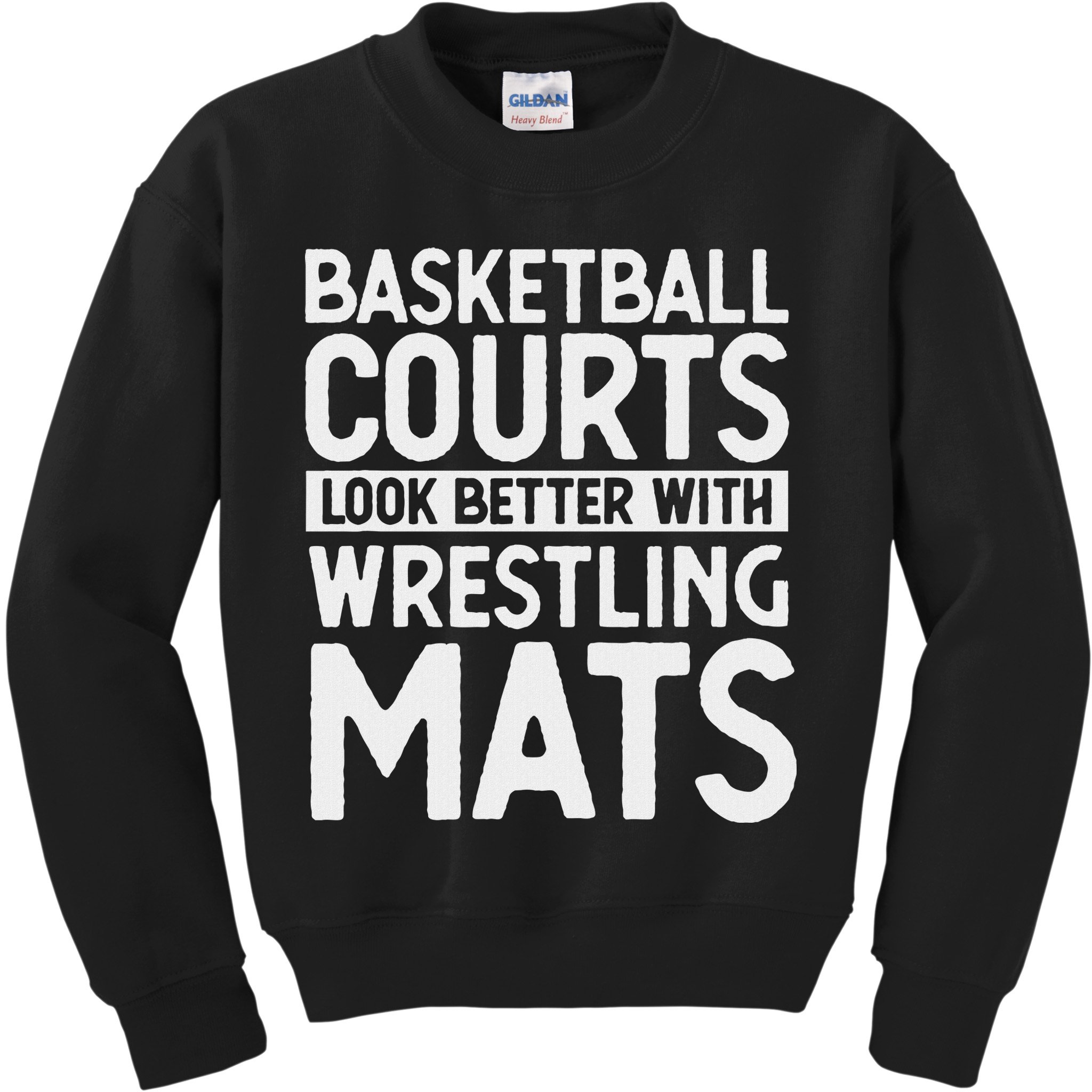Funny Wrestler Gag Basketball Courts Look Better Wrestling Kids Sweatshirt