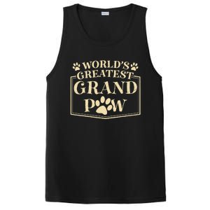 Funny Worlds Greatest Grandpaw Dog Grandpa Fathers Day Grandkids PosiCharge Competitor Tank