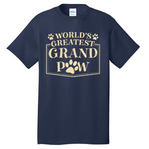 Funny Worlds Greatest Grandpaw Dog Grandpa Fathers Day Grandkids Tall T-Shirt