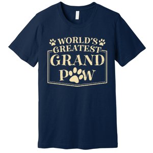 Funny Worlds Greatest Grandpaw Dog Grandpa Fathers Day Grandkids Premium T-Shirt