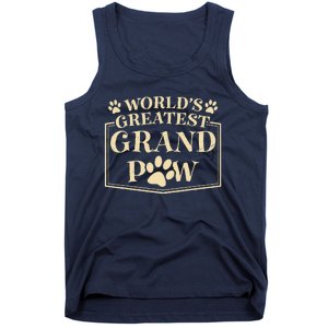 Funny Worlds Greatest Grandpaw Dog Grandpa Fathers Day Grandkids Tank Top