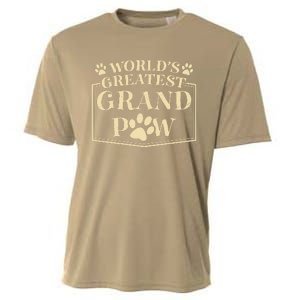 Funny Worlds Greatest Grandpaw Dog Grandpa Fathers Day Grandkids Cooling Performance Crew T-Shirt