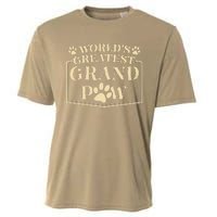 Funny Worlds Greatest Grandpaw Dog Grandpa Fathers Day Grandkids Cooling Performance Crew T-Shirt