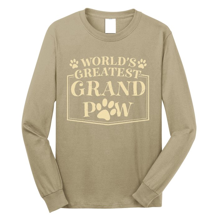 Funny Worlds Greatest Grandpaw Dog Grandpa Fathers Day Grandkids Long Sleeve Shirt