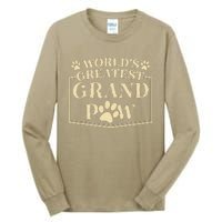 Funny Worlds Greatest Grandpaw Dog Grandpa Fathers Day Grandkids Tall Long Sleeve T-Shirt