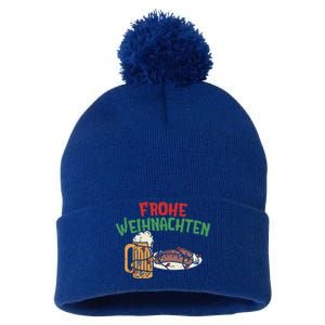 Frohe Weihnachten Gery Christmas Beer Bratwurst Gift Pom Pom 12in Knit Beanie