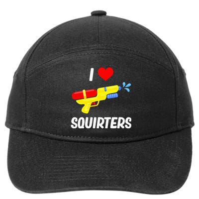 Funny Water Gun I Heart Squirters Funny I Love Squirters 7-Panel Snapback Hat