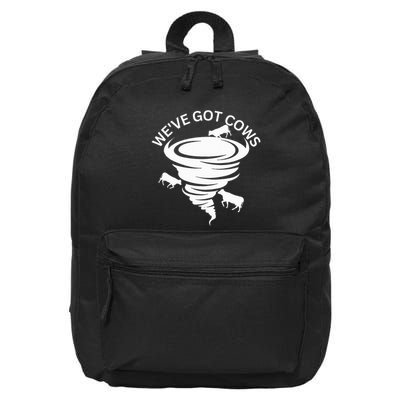 Funny WeVe Got Cows Tornado Storm Chaser 16 in Basic Backpack