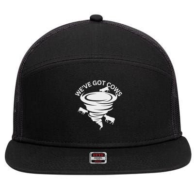 Funny We've Got Cows Tornado Storm Chaser 7 Panel Mesh Trucker Snapback Hat