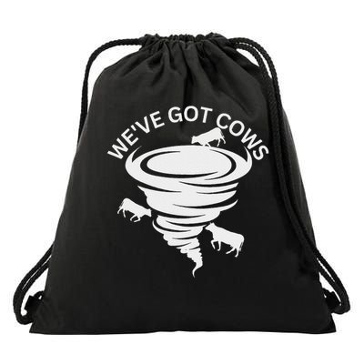 Funny We've Got Cows Tornado Storm Chaser Drawstring Bag