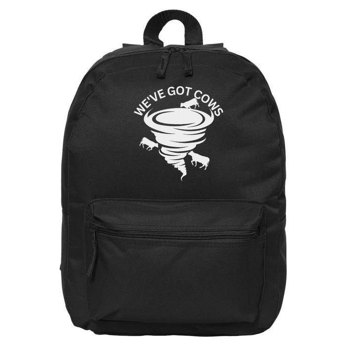 Funny We've Got Cows Tornado Storm Chaser 16 in Basic Backpack