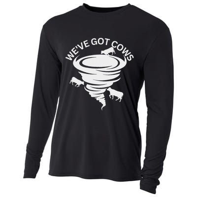 Funny We've Got Cows Tornado Storm Chaser Cooling Performance Long Sleeve Crew