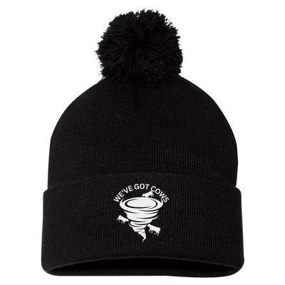 Funny We've Got Cows Tornado Storm Chaser Pom Pom 12in Knit Beanie