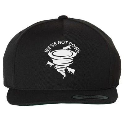 Funny We've Got Cows Tornado Storm Chaser Wool Snapback Cap