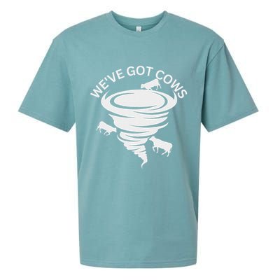 Funny We've Got Cows Tornado Storm Chaser Sueded Cloud Jersey T-Shirt