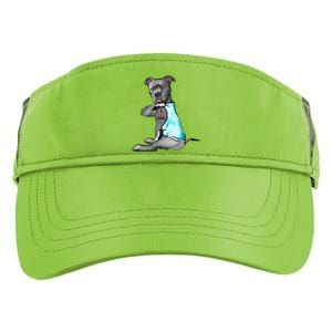 Funny Women Gifts Dog Pitbull I Love Dad Tattoo Gift Adult Drive Performance Visor