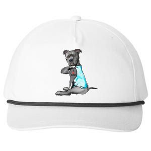 Funny Women Gifts Dog Pitbull I Love Dad Tattoo Gift Snapback Five-Panel Rope Hat